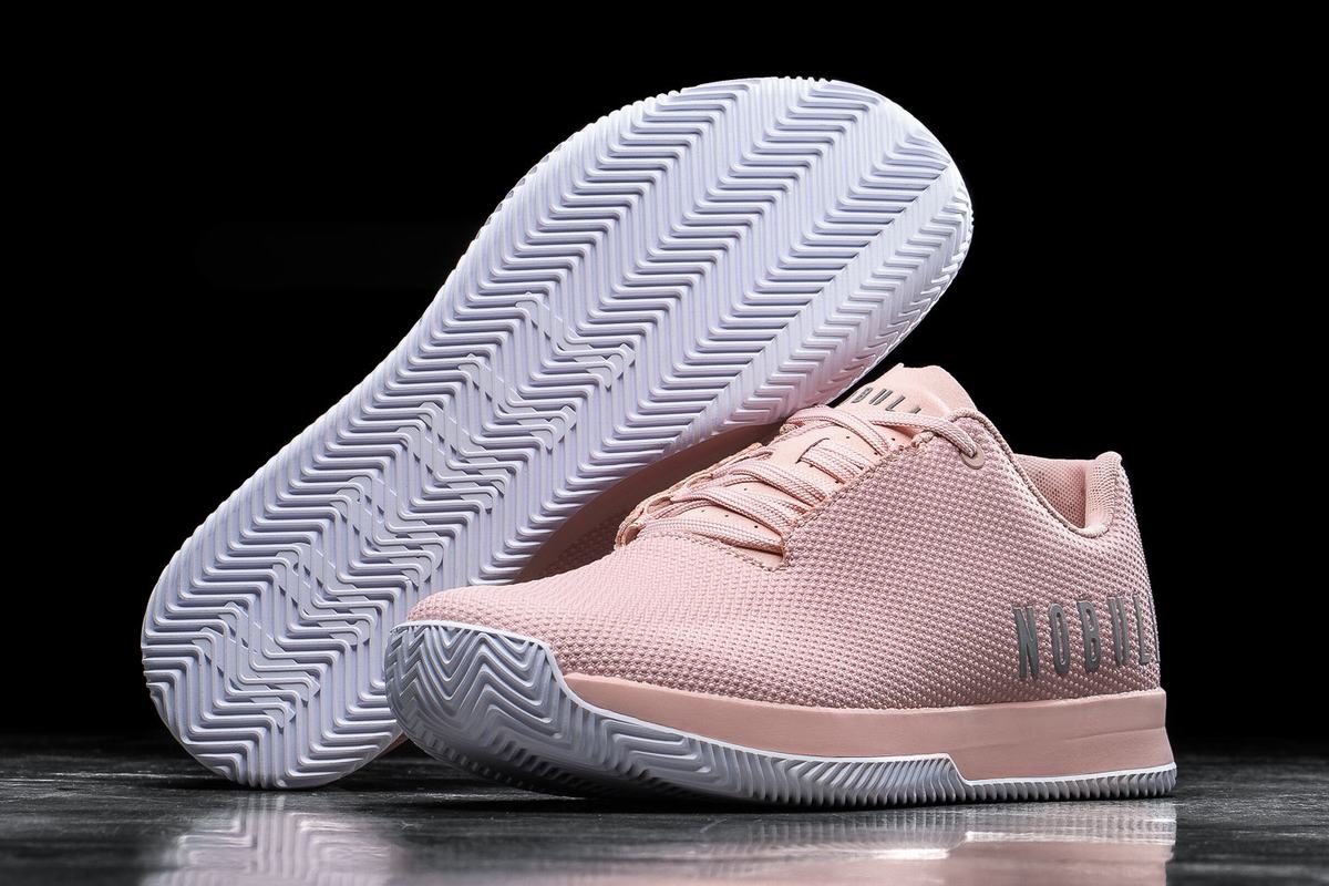 Nobull Superfabric Court Women's Trainers Rose White | Australia (RY7058)